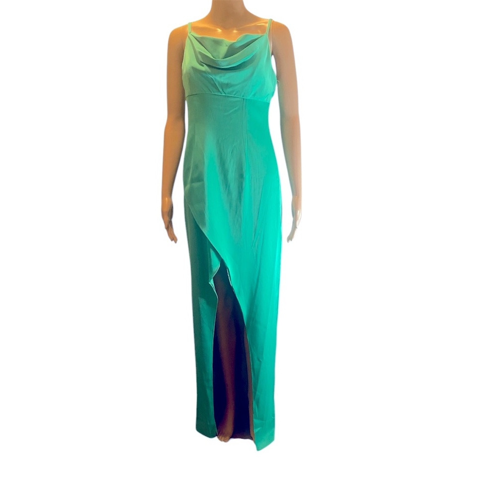 Aidan Mattox Cowl Neck Column Gown